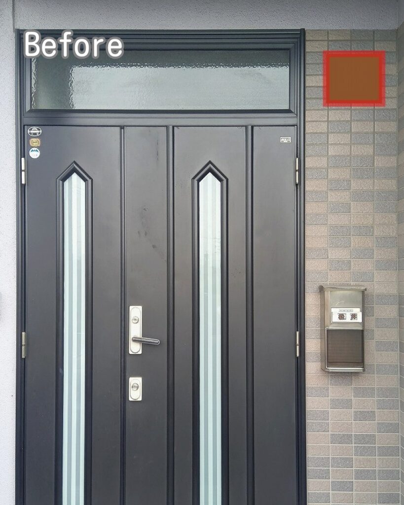 玄関リフォーム(福山)の施工事例:親子ドア+玄関網戸で快適な玄関へ